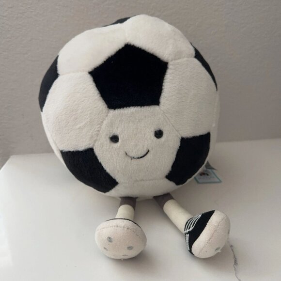 Jellycat Amusable Sports Soccer Ball Plush Toy Christmas Gift NWT and Dust Bag - Picture 1 of 5